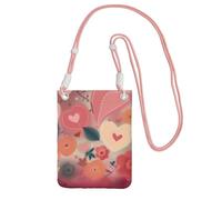 SDTYKHJ Cell Phone Purse Hearts and flowers Crossbody Bags Waterproof Cell Phone Bag Shoulder Handbag for Women