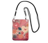 SDTYKHJ Cell Phone Purse Hearts and flowers Crossbody Bags Waterproof Cell Phone Bag Shoulder Handbag for Women