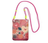 SDTYKHJ Cell Phone Purse Hearts and flowers Crossbody Bags Waterproof Cell Phone Bag Shoulder Handbag for Women