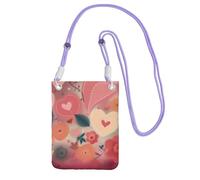 SDTYKHJ Cell Phone Purse Hearts and flowers Crossbody Bags Waterproof Cell Phone Bag Shoulder Handbag for Women, Purple, One Size