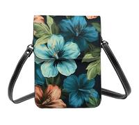 SDTYKHJ Cell Phone Purse Hibiscus Flowers Pattern Crossbody Bags Waterproof Cell Phone Bag Shoulder Handbag for Women