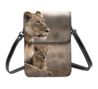 SDTYKHJ Cell Phone Purse Lioness with cub Crossbody Bags Waterproof Cell Phone Bag Shoulder Handbag for Women