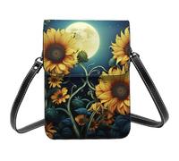 SDTYKHJ Cell Phone Purse Moonlight Sunflower Pattern Crossbody Bags Waterproof Cell Phone Bag Shoulder Handbag for Women