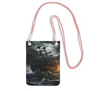SDTYKHJ Cell Phone Purse Scary Ship at Sea Crossbody Bags Waterproof Cell Phone Bag Shoulder Handbag for Women