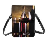 SDTYKHJ Cell Phone Purse Three Wine Bottles and Glass Over Crossbody Bags Waterproof Cell Phone Bag Shoulder Handbag for Women