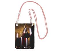 SDTYKHJ Cell Phone Purse Three Wine Bottles and Glass Over Crossbody Bags Waterproof Cell Phone Bag Shoulder Handbag for Women