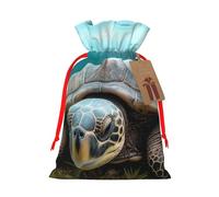 SDTYKHJ Christmas Gift Bags with Tags Christmas Drawstring Bag Big Tortoise Gift Wrapping Sacks Bags Cloth Pouches Personalized Xmas Candy Bag Reusable Party Favor Pouch Medium