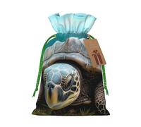 SDTYKHJ Christmas Gift Bags with Tags Christmas Drawstring Bag Big Tortoise Gift Wrapping Sacks Bags Cloth Pouches Personalized Xmas Candy Bag Reusable Party Favor Pouch Medium