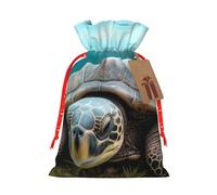 SDTYKHJ Christmas Gift Bags with Tags Christmas Drawstring Bag Big Tortoise Gift Wrapping Sacks Bags Cloth Pouches Personalized Xmas Candy Bag Reusable Party Favor Pouch Small
