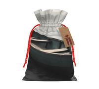 SDTYKHJ Christmas Gift Bags with Tags Christmas Drawstring Bag Boat by the Sea Gift Wrapping Sacks Bags Cloth Pouches Personalized Xmas Candy Bag Reusable Party Favor Pouch Medium