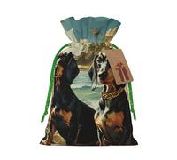 SDTYKHJ Christmas Gift Bags with Tags Christmas Drawstring Bag Dachshund Dog Bento Gift Wrapping Sacks Bags Cloth Pouches Personalized Xmas Candy Bag Reusable Party Favor Pouch Medium