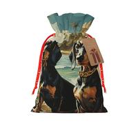 SDTYKHJ Christmas Gift Bags with Tags Christmas Drawstring Bag Dachshund Dog Bento Gift Wrapping Sacks Bags Cloth Pouches Personalized Xmas Candy Bag Reusable Party Favor Pouch Small