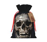SDTYKHJ Christmas Gift Bags with Tags Christmas Drawstring Bag Death Skull Gift Wrapping Sacks Bags Cloth Pouches Personalized Xmas Candy Bag Reusable Party Favor Pouch Medium