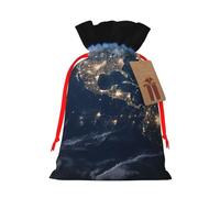 SDTYKHJ Christmas Gift Bags with Tags Christmas Drawstring Bag Earth from The Outer Space Gift Wrapping Sacks Bags Cloth Pouches Personalized Xmas Candy Bag Reusable Party Favor Pouch Small