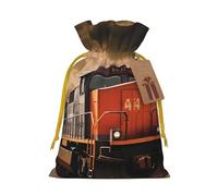 SDTYKHJ Christmas Gift Bags with Tags Christmas Drawstring Bag Freight Train Gift Wrapping Sacks Bags Cloth Pouches Personalized Xmas Candy Bag Reusable Party Favor Pouch Medium