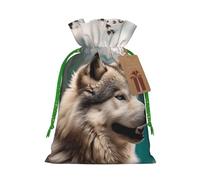 SDTYKHJ Christmas Gift Bags with Tags Christmas Drawstring Bag Fun Animal Wolf Gift Wrapping Sacks Bags Cloth Pouches Personalized Xmas Candy Bag Reusable Party Favor Pouch Medium