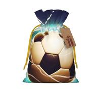 SDTYKHJ Christmas Gift Bags with Tags Christmas Drawstring Bag Goal Soccer Gift Wrapping Sacks Bags Cloth Pouches Personalized Xmas Candy Bag Reusable Party Favor Pouch Small