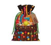 SDTYKHJ Christmas Gift Bags with Tags Christmas Drawstring Bag Happy Birthday Big Cake Gift Wrapping Sacks Bags Cloth Pouches Personalized Xmas Candy Bag Reusable Party Favor Pouch Medium