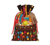 SDTYKHJ Christmas Gift Bags with Tags Christmas Drawstring Bag Happy Birthday Big Cake Gift Wrapping Sacks Bags Cloth Pouches Personalized Xmas Candy Bag Reusable Party Favor Pouch Small