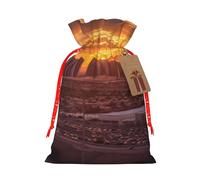 SDTYKHJ Christmas Gift Bags with Tags Christmas Drawstring Bag Las Vegas Sunset Gift Wrapping Sacks Bags Cloth Pouches Personalized Xmas Candy Bag Reusable Party Favor Pouch Small