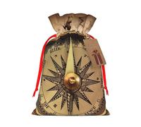 SDTYKHJ Christmas Gift Bags with Tags Christmas Drawstring Bag Law of the Compass Navigation Gift Wrapping Sacks Bags Cloth Pouches Personalized Xmas Candy Bag Reusable Party Favor Pouch Small