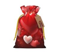 SDTYKHJ Christmas Gift Bags with Tags Christmas Drawstring Bag Love Hearts Gift Wrapping Sacks Bags Cloth Pouches Personalized Xmas Candy Bag Reusable Party Favor Pouch Small
