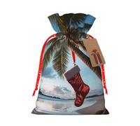 SDTYKHJ Christmas Gift Bags with Tags Christmas Drawstring Bag Merry christmas palm tree Gift Wrapping Sacks Bags Cloth Pouches Personalized Xmas Candy Bag Reusable Party Favor Pouch Small