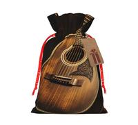 SDTYKHJ Christmas Gift Bags with Tags Christmas Drawstring Bag Old west guitar Gift Wrapping Sacks Bags Cloth Pouches Personalized Xmas Candy Bag Reusable Party Favor Pouch Small