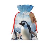 SDTYKHJ Christmas Gift Bags with Tags Christmas Drawstring Bag Penguins Gift Wrapping Sacks Bags Cloth Pouches Personalized Xmas Candy Bag Reusable Party Favor Pouch Small