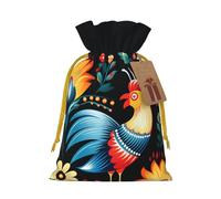 SDTYKHJ Christmas Gift Bags with Tags Christmas Drawstring Bag Polish Folk art Pattern Gift Wrapping Sacks Bags Cloth Pouches Personalized Xmas Candy Bag Reusable Party Favor Pouch Small