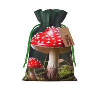 SDTYKHJ Christmas Gift Bags with Tags Christmas Drawstring Bag Red And White Mushroom Gift Wrapping Sacks Bags Cloth Pouches Personalized Xmas Candy Bag Reusable Party Favor Pouch Medium