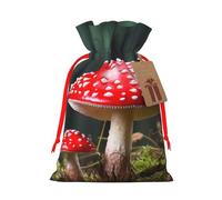 SDTYKHJ Christmas Gift Bags with Tags Christmas Drawstring Bag Red And White Mushroom Gift Wrapping Sacks Bags Cloth Pouches Personalized Xmas Candy Bag Reusable Party Favor Pouch Medium