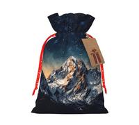 SDTYKHJ Christmas Gift Bags with Tags Christmas Drawstring Bag Starry Night The Mountains Gift Wrapping Sacks Bags Cloth Pouches Personalized Xmas Candy Bag Reusable Party Favor Pouch Small