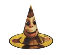SDTYKHJ Cute Funny Animal Monkey Banana Halloween Witch Hat for Women Men Wide Brim Foldable Witches Hats Party Cosplay Costume Hat 1