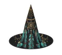 SDTYKHJ Dark dream catcher Halloween Witch Hat for Women Men Wide Brim Foldable Witches Hats Party Cosplay Costume Hat 2 PCS
