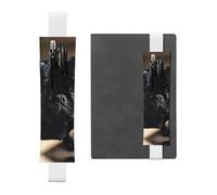 SDTYKHJ Elastic Band Pen Holder Leather Pencil Holder for Notebook Black Pug Dog Puppy Pen Sleeve Pouch Adjustable Journal Pen Case Bookmark Fits for 8" to 10" Notebooks Planners Books White