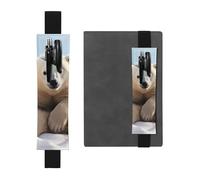 SDTYKHJ Elastic Band Pen Holder Leather Pencil Holder for Notebook cute polar bear animals Pen Sleeve Pouch Adjustable Journal Pen Case Bookmark Fits for 8" to 10" Notebooks Planners Books Black