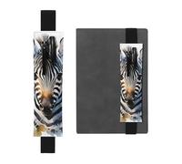 SDTYKHJ Elastic Band Pen Holder Leather Pencil Holder for Notebook Cute Zebra Watercolor Pen Sleeve Pouch Adjustable Journal Pen Case Bookmark Fits for 8" to 10" Notebooks Planners Books Black