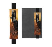 SDTYKHJ Elastic Band Pen Holder Leather Pencil Holder for Notebook Golden Sunset Bald Eagle Pen Sleeve Pouch Adjustable Journal Pen Case Bookmark Fits for 8" to 10" Notebooks Planners Books Black