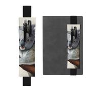 SDTYKHJ Elastic Band Pen Holder Leather Pencil Holder for Notebook Koala and Butterfly Pen Sleeve Pouch Adjustable Journal Pen Case Bookmark Fits for 8" to 10" Notebooks Planners Books Black