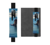 SDTYKHJ Elastic Band Pen Holder Leather Pencil Holder for Notebook Lake Geneva Switzerland Pen Sleeve Pouch Adjustable Journal Pen Case Bookmark Fits for 8" to 10" Notebooks Planners Books Black