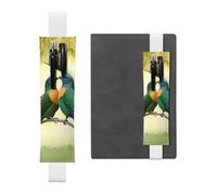 SDTYKHJ Elastic Band Pen Holder Leather Pencil Holder for Notebook Love Birds Pen Sleeve Pouch Adjustable Journal Pen Case Bookmark Fits for 8" to 10" Notebooks Planners Books White