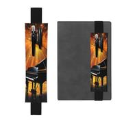 SDTYKHJ Elastic Band Pen Holder Leather Pencil Holder for Notebook Musical Theatre Pen Sleeve Pouch Adjustable Journal Pen Case Bookmark Fits for 8" to 10" Notebooks Planners Books Black