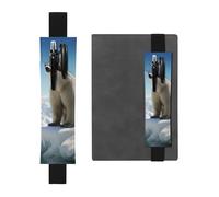 SDTYKHJ Elastic Band Pen Holder Leather Pencil Holder for Notebook Polar Bear Penguin Pen Sleeve Pouch Adjustable Journal Pen Case Bookmark Fits for 8" to 10" Notebooks Planners Books Black