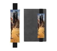 SDTYKHJ Elastic Band Pen Holder Leather Pencil Holder for Notebook Pyramid Camel Pen Sleeve Pouch Adjustable Journal Pen Case Bookmark Fits for 8" to 10" Notebooks Planners Books Black