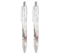 SDTYKHJ French Paris Tour Eiffel Tower Ballpoint Pens Black Ink Pens | 2 PCS Retractable Gel Pens, Quick Dry Ball Point Pen Fine Point Smooth Writing Pens, Gifts for Men Women Office Supplies