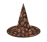 SDTYKHJ Funny Roasted Coffee Beans Halloween Witch Hat for Women Men Wide Brim Foldable Witches Hats Party Cosplay Costume Hat 2 PCS