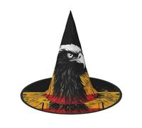 SDTYKHJ Germany Flag Eagle Halloween Witch Hat for Women Men Wide Brim Foldable Witches Hats Party Cosplay Costume Hat 1