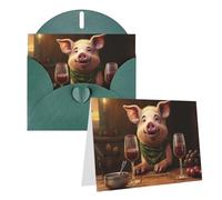 SDTYKHJ Greeting Card with Envelopes 4x6 in Get Well Blank Note Cards Animal and Red Wine Birthday Card Thinking of You Card Funny Postcards for Birthday Wedding Invitations