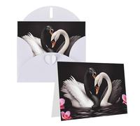 SDTYKHJ Greeting Card with Envelopes 4x6 in Get Well Blank Note Cards Black White Swan Love Heart Birthday Card Thinking of You Card Funny Postcards for Birthday Wedding Invitations